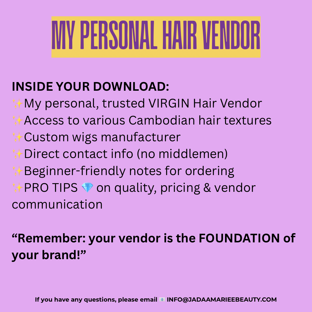 My Personal Cambodian Hair Vendor